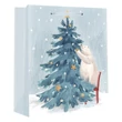 Kép 2/2 - Dísztasak CREATIVE Deluxe Plus L 26x23x12 cm karácsonyi jegesmedve mintás matt glitteres szalag füles