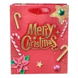 Kép 4/4 - Dísztasak CREATIVE Simple M 32x26x10 cm karácsonyi feliratos 3D glitteres szalagfüles