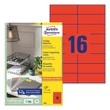 Kép 1/5 - Etikett AVERY 3452 105x37mm univerzális piros 1600 címke/doboz 100 ív/doboz