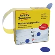 Kép 2/5 - Etikett AVERY 3857 öntapadó jelölőpont adagoló dobozban kék 19mm 250 jelölőpont/doboz