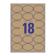 Kép 2/2 - Etikett AVERY L7103-25 63,5x42,3 mm környezetbarát ovális barna kraft 25 íves