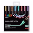 Kép 1/2 - Filctoll UNI Posca PC-5M metál színek 8 darabos