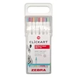 Kép 1/4 - Filctoll  ZEBRA ClickArt nyomógombos vízbázisú 12 darabos