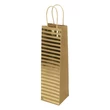 Kép 2/2 - Italtasak CREATIVE ECO Special Plus 10x36x10 cm barna fóliás arany csíkos-pöttyös sodort füles