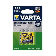 Akkumulátor mikro VARTA Recharge Accu Power AAA 4x800 mAh Akkumulátor mikro VARTA Recharge Accu Power AAA 4x800 mAh