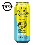 Alkoholmentes sör PÉCSI RADLER citrom 0,0% 500 ml DRS Alkoholmentes sör PÉCSI RADLER citrom 0,0% 500 ml DRS