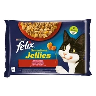 Állateledel alutasakos FELIX Sensations Jellies macskáknak 4-pack házias marha-csirke válogatás aszpikban 4x85 g Állateledel alutasakos FELIX Sensations Jellies macskáknak 4-pack házias marha-csirke válogatás aszpikban 4x85 g