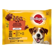 Állateledel alutasakos PEDIGREE Adult kutyáknak 4-pack marha-baromfi válogatás 4x100 g