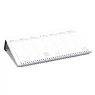 Asztali naptár kép nélküli TOPTIMER T050 fekvő fehér lapos bordó 2026.