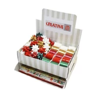 Díszcsomagoló CREATIVE szett karácsonyi mintás öntapadós csillag, kötöző, papír