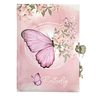 Emlékkönyv JUNIOR Butterfly szív alakú lakattal Emlékkönyv JUNIOR Butterfly szív alakú lakattal