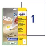 Etikett AVERY L4735REV-25 210x297mm univerzális visszaszedhető 30 címke/doboz 30 ív/doboz Etikett AVERY L4735REV-25 210x297mm univerzális visszaszedhető 30 címke/doboz 30 ív/doboz