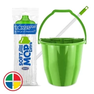 Felmosó szett BONUS extra vödör 11L+ 120cm nyél + softmop pótfej zöld Felmosó szett BONUS extra vödör 11L+ 120cm nyél + softmop pótfej zöld