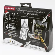 Folyékony kréta UNI PWE-5M Karácsonyi kiadás Elegáns színek 4 darabos