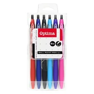 Golyóstoll készlet OPTIMA nyomógombos 521 vegyes színek 6 darabos Golyóstoll készlet OPTIMA nyomógombos 521 vegyes színek 6 darabos