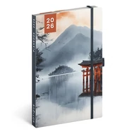 Határidőnapló REALSYSTEM 130x210 mm 2 hét oldalpáronként sárga lapos Japan 2026.