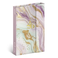 Határidőnapló mágnessel záródó REALSYSTEM 110x160mm heti sárga lapos Pink marble 2026. Határidőnapló mágnessel záródó REALSYSTEM 110x160mm heti sárga lapos Pink marble 2026.