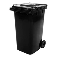 Hulladéktároló fedeles 240L műanyag fekete Hulladéktároló fedeles 240L műanyag fekete