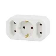 Kábel elosztó EMOS 1+2 aljzat gyerekzár fehér Kábel elosztó EMOS 1+2 aljzat gyerekzár fehér