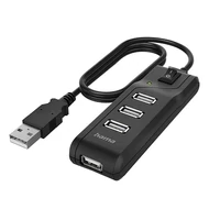 Kábel elosztó HAMA USB 2.0 + 4xUSB 2.0 kapcsolós fekete Kábel elosztó HAMA USB 2.0 + 4xUSB 2.0 kapcsolós fekete