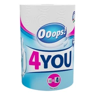 Kéztörlő tekercses háztartási OOOPS! 4You 200 lapos 1 tekercses 2 rétegű Kéztörlő tekercses háztartási OOOPS! 4You 200 lapos 1 tekercses 2 rétegű