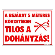 Matrica A bejárat 5m-es körzetében tilos a dohányzás! piros "C" Matrica A bejárat 5m-es körzetében tilos a dohányzás! piros "C"