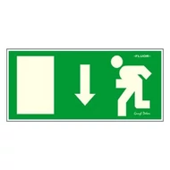 Matrica Menekülési irány le zöld "F" Matrica Menekülési irány le zöld "F"