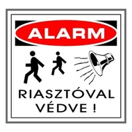 Matrica Riasztóval védve fehér "A" Matrica Riasztóval védve fehér "A"