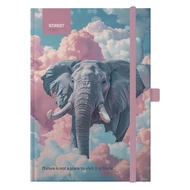Jegyzetfüzet vonalas STREET Animals Edition Elephant A/5 96 lapos gumis keményfedelű