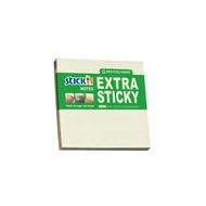 Öntapadós jegyzettömb STICK`N extra erős 76x76mm újrahasznosított pasztell sárga 90 lap Öntapadós jegyzettömb STICK`N extra erős 76x76mm újrahasznosított pasztell sárga 90 lap