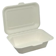 Papírdoboz eldobható ételes KOMP cukornád lebomló 18,28X13,71x6,85 cm natúr 150 darabos