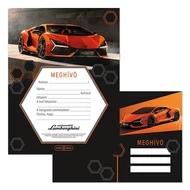 Partimeghívó ARS UNA 10 ív+10 db boríték Lamborghini narancssárga Partimeghívó ARS UNA 10 ív+10 db boríték Lamborghini narancssárga