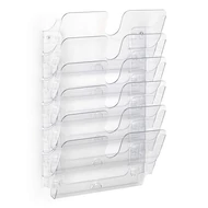 Prospektustartó DURABLE Flexiplus A/4 fekvő fali 6 részes átlátszó Prospektustartó DURABLE Flexiplus A/4 fekvő fali 6 részes átlátszó