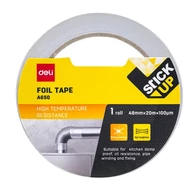 Ragasztószalag DELI 48 mm x 20 m alumínium Ragasztószalag DELI 48 mm x 20 m alumínium