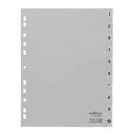 Regiszter DURABLE műanyag nyomtatott A/4 1-10 részes szürke Regiszter DURABLE műanyag nyomtatott A/4 1-10 részes szürke