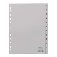 Regiszter DURABLE műanyag nyomtatott A/4 1-12 részes szürke Regiszter DURABLE műanyag nyomtatott A/4 1-12 részes szürke