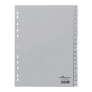 Regiszter DURABLE műanyag nyomtatott A/4 1-20 részes szürke Regiszter DURABLE műanyag nyomtatott A/4 1-20 részes szürke