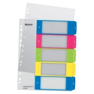 Regiszter LEITZ Wow A/4 műanyag nyomtatható extra széles 1-5 Regiszter LEITZ Wow A/4 műanyag nyomtatható extra széles 1-5