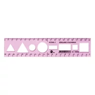 Sablon vonalzó OPTIMA pink 20cm