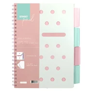 Spirálfüzet vonalas STREET Pad A/5 100 lapos regiszteres pasztell rózsaszín Spirálfüzet vonalas STREET Pad A/5 100 lapos regiszteres pasztell rózsaszín