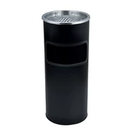 Szemetes hamutartóval tűzálló kültéri fém fekete 25x58cm Szemetes hamutartóval tűzálló kültéri fém fekete 25x58cm