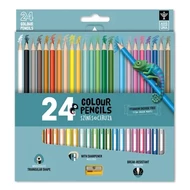 Színes ceruza ARS UNA háromszögletű + hegyező 24 darabos Színes ceruza ARS UNA háromszögletű + hegyező 24 darabos