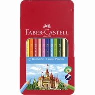 Színes ceruza FABER-CASTELL hatszögletű fémdobozos 12 darabos