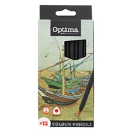 Színes ceruza OPTIMA háromszögletű vastag 12 darabos Színes ceruza OPTIMA háromszögletű vastag 12 darabos