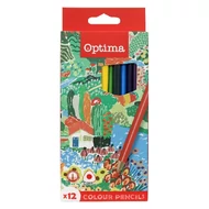 Színes ceruza OPTIMA háromszögletű vékony 12 darabos Színes ceruza OPTIMA háromszögletű vékony 12 darabos