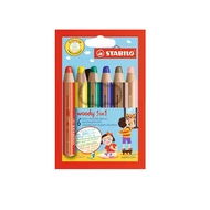 Színes ceruza STABILO Woody 3in1 hengeres vastag 6 darabos Színes ceruza STABILO Woody 3in1 hengeres vastag 6 darabos