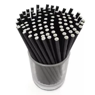 Szívószál papír fekete  6mmx230mm 100 darabos Szívószál papír fekete  6mmx230mm 100 darabos