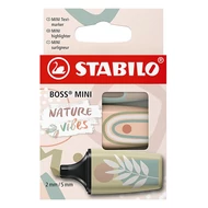 Szövegkiemelő készlet STABILO Boss Mini Naturevibes 3 darabos