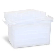 Tárolódoboz PRIMO 25,5x17x14,5 cm műanyag 4 db elválasztó tálcával Tárolódoboz PRIMO 25,5x17x14,5 cm műanyag 4 db elválasztó tálcával