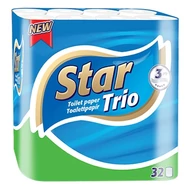 Toalettpapír STAR Trio 3 rétegű 32 tekercses Toalettpapír STAR Trio 3 rétegű 32 tekercses